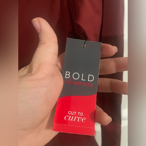 Bold Elements Women’s Stretch Top Mock Neck Burgundy Size XS. New w tag - Picture 4 of 8